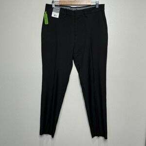 Haggar Pants Mens 34x30 Black Super Flex Waistband HD70008 Dress Comfort NWT